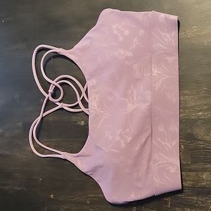 ZYIA Lilac Floral Cross Back Sports Bra Athletic